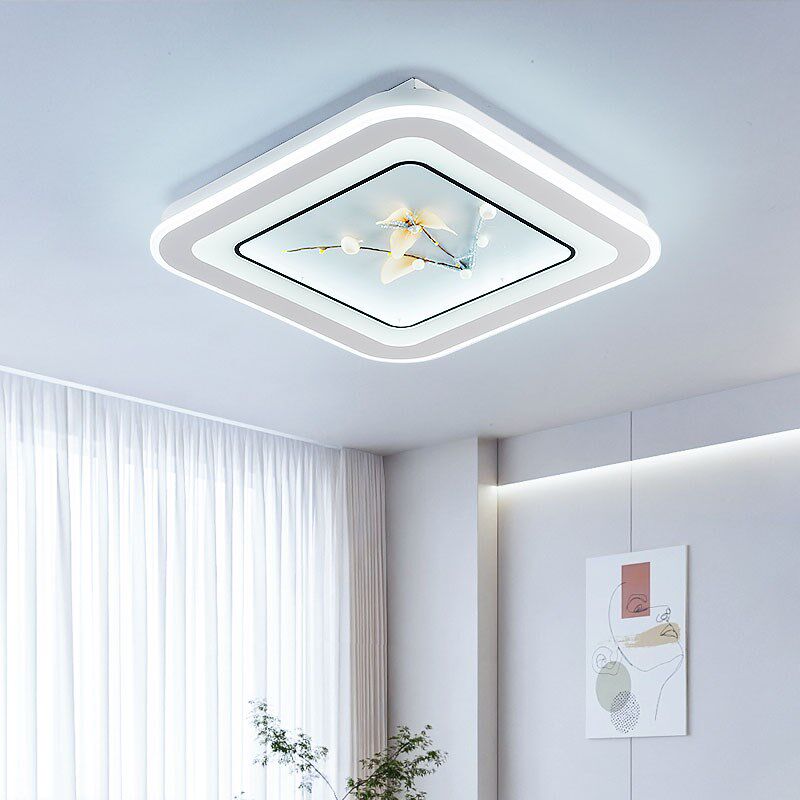 简约现代卧室吸顶灯LED圆形方形语音声控主卧次卧阳台灯具组合