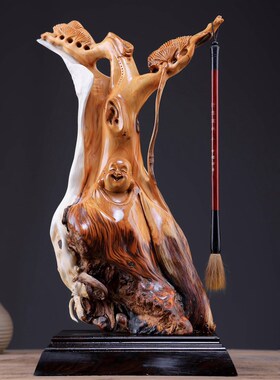 太行崖柏料根雕木雕摆件关公弥勒观音财神佛像山水花鸟随形工艺礼