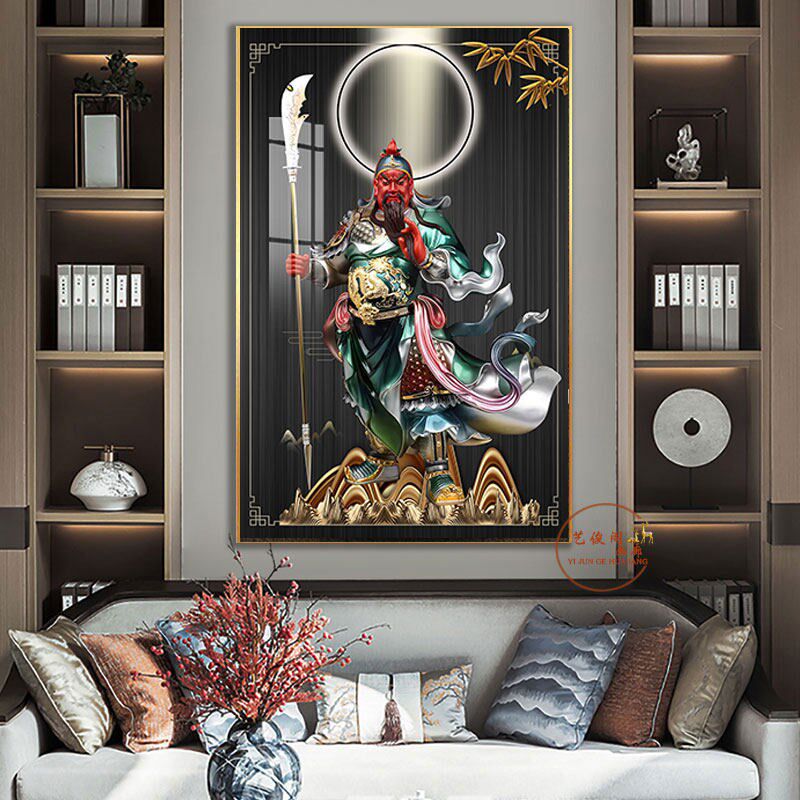 《新客立减》关公帝君像关羽财神爷装饰画玄关挂画客厅背景墙