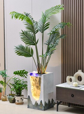 轻奢落地流水生财摆件客厅办公室喷泉装饰品电视柜旁边循环水盆景