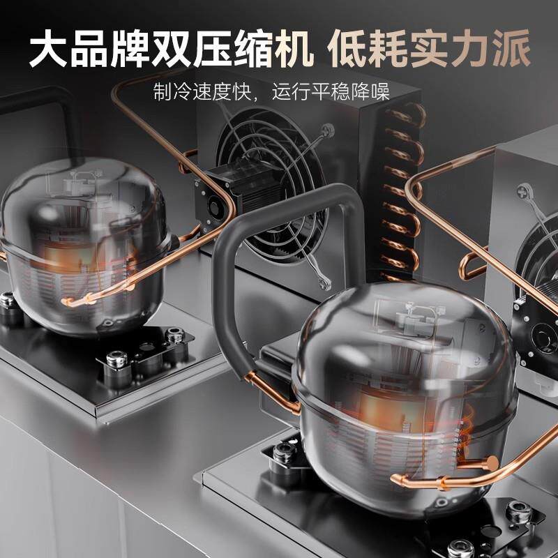 六冰箱商用藏冷冻双门温柜保鲜厨房耀航酒店不冷锈钢大容量冰柜