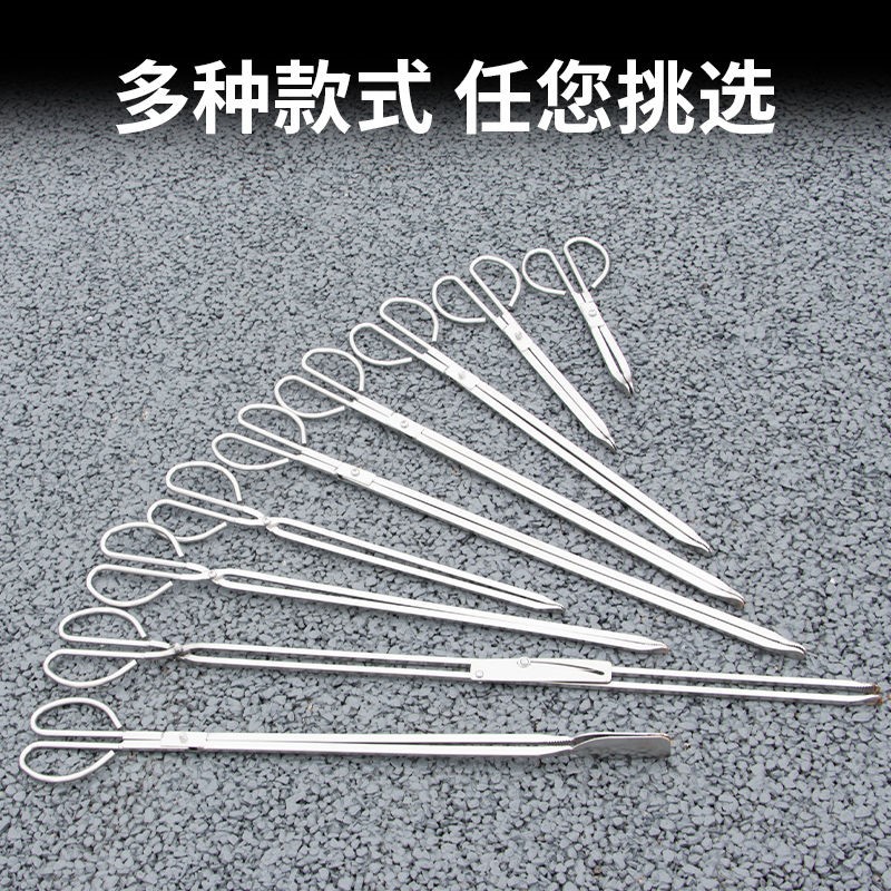 不锈钢老火钳家用加长小大号长柄蜂窝煤球带便拾物器厕所捡垃圾夹