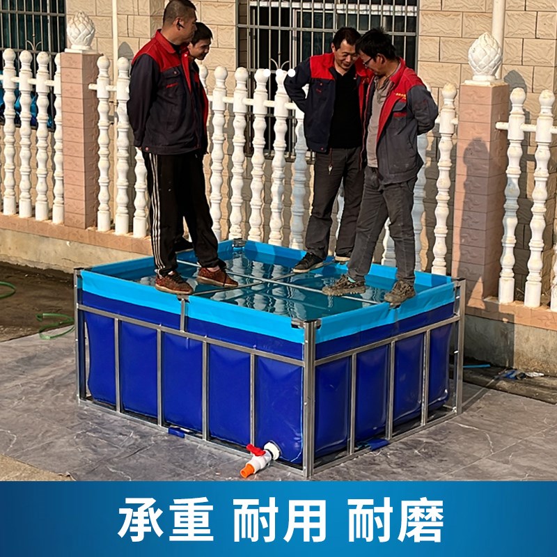 帆布鱼池防水布养鱼池带侧过滤系统锦鲤帆布池户外养殖放鱼口水池