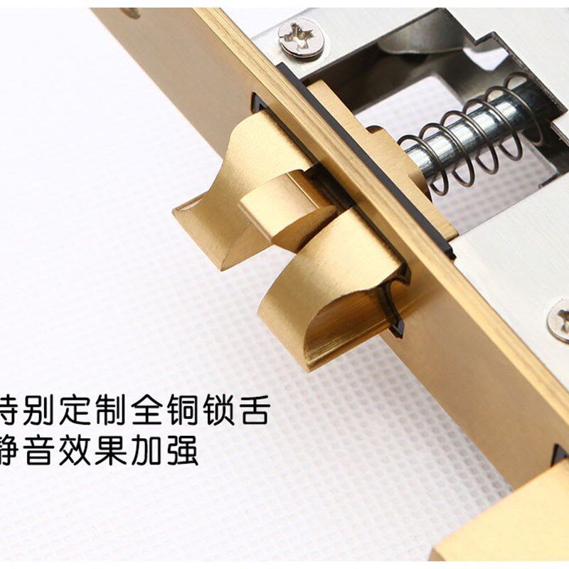 全铜新中式别墅仿古大门锁木门锁双开入户门锁黄铜大号对开门锁