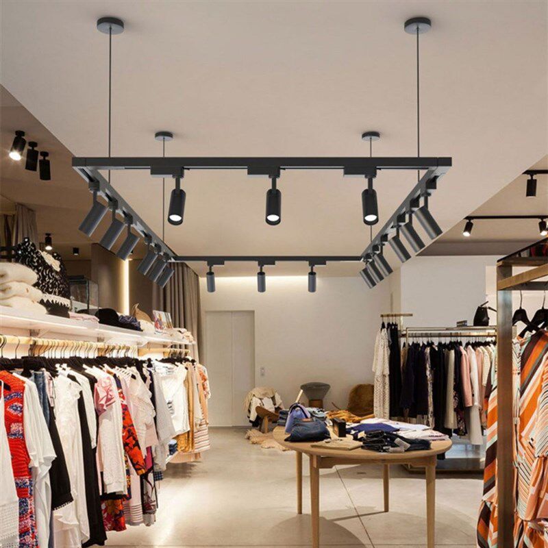 led两线加厚吊杆轨道射灯商场服装店吊灯长杆射灯商用店铺婚纱店