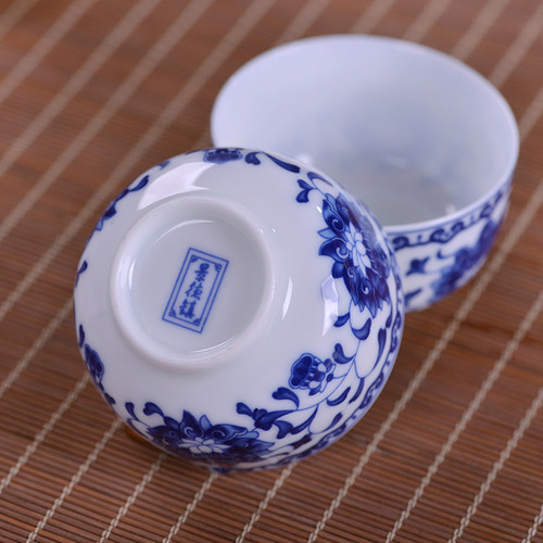 景德镇青花陶瓷功夫茶具套装粉彩盖碗茶壶薄胎家用办公室茶具礼品