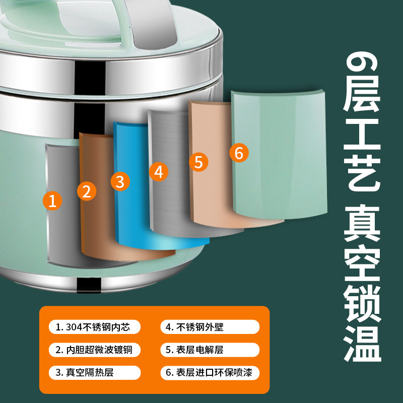 上班族超长保温饭盒桶304不锈钢家用便携饭桶学生专用24小时保暖
