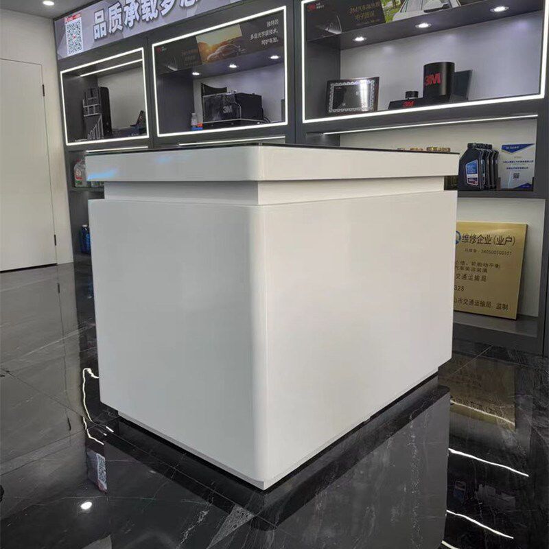 烤漆中岛展示台智能锁数码产品体验台手机展示柜发光长方形体验桌