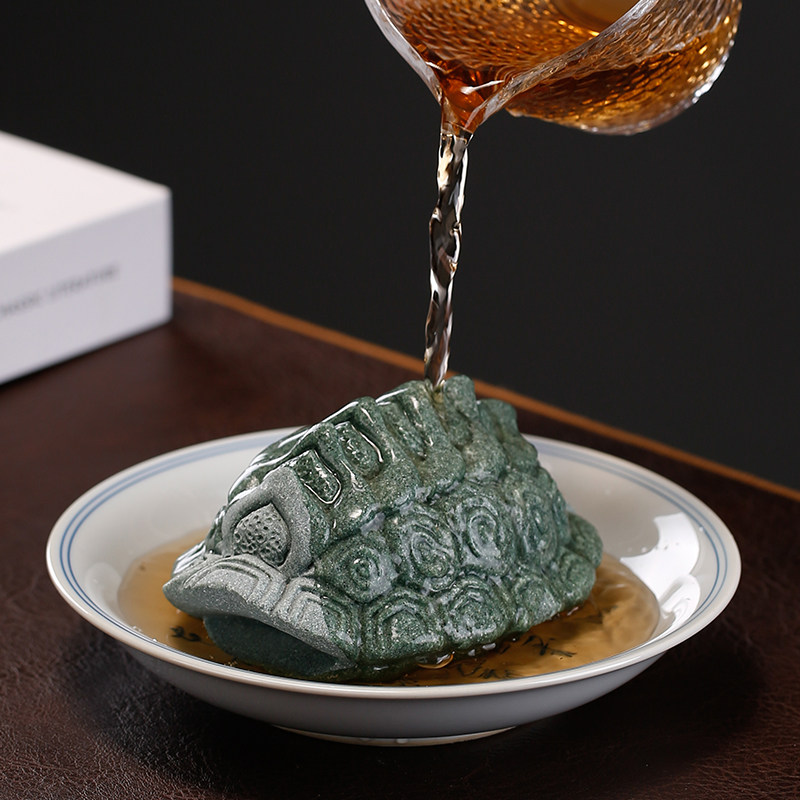 青砂石乌龟富甲一方把玩文玩茶宠茶道配件工艺品家居装饰品摆件