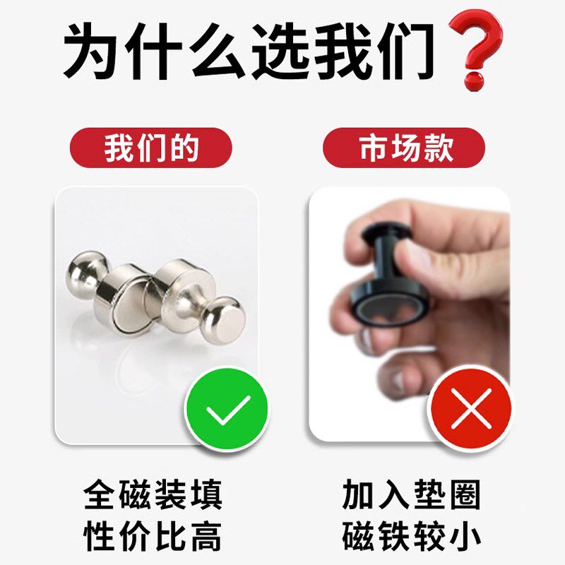 强力磁钉金属强磁图钉吸铁石强磁圆型书画白板固定器吸铁石磁吸扣