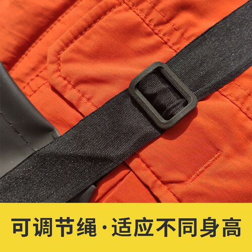 双渔皮围裙防水防油食堂A2背带杀鱼厨房做饭洗碗H05男女A4加厚薄