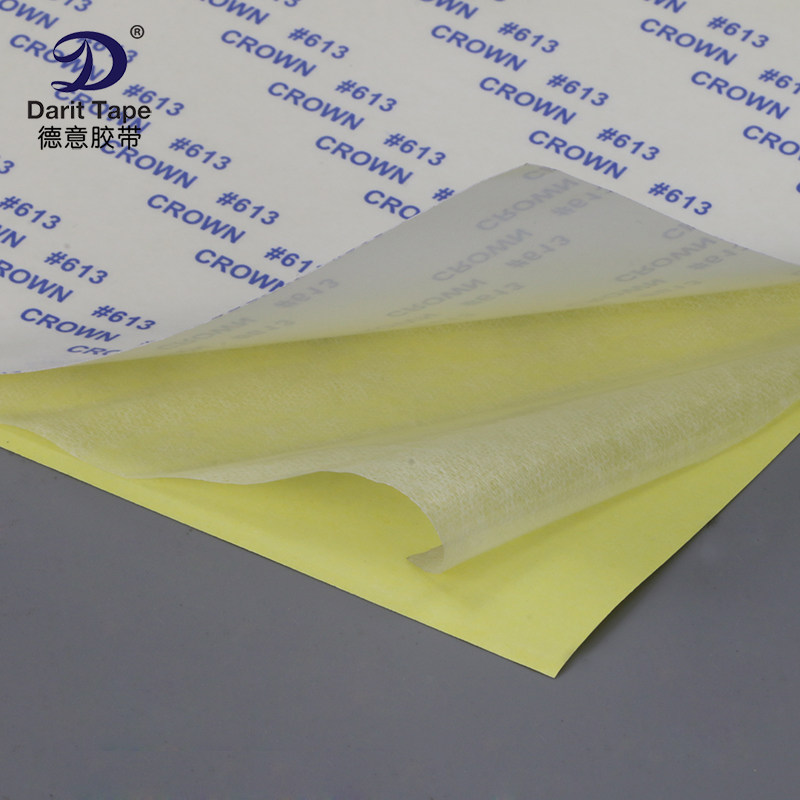 CROWN#613强力棉纸半透明耐高温双面胶带方形切片 可订制各种规格
