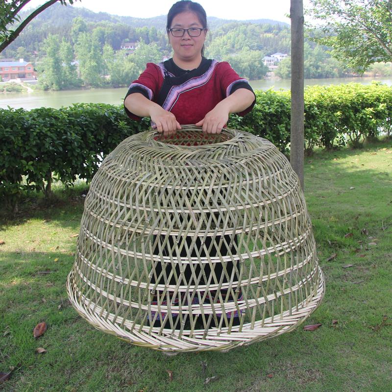 竹编炕衣竹罩加高被罩烘衣物袜子婴儿小孩衣服烘干镂空灯罩子竹筐