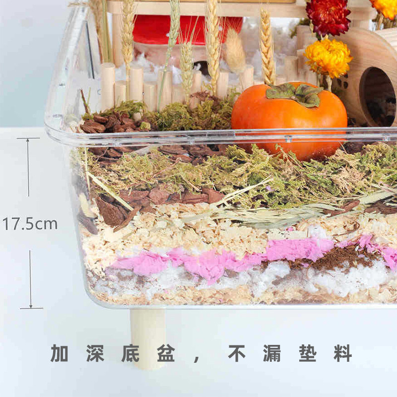 全透明亚克力双层仓鼠笼子60大空间巨型网红金丝熊它适笼子饲养箱