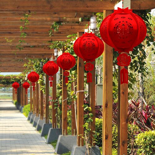 结婚用品红灯笼婚房装饰喜字灯笼婚庆挂饰喜庆无纺布宫灯婚礼布置