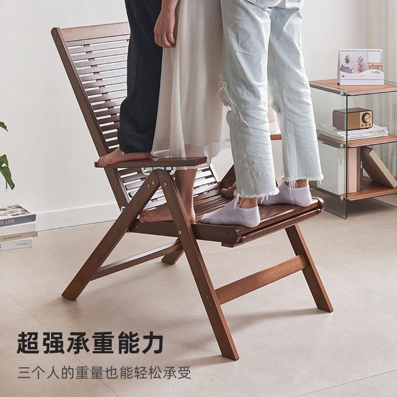可折叠椅子冬夏两用懒人午睡椅竹躺椅阳台家用休闲实木靠背椅凉椅