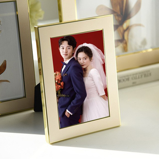 海马体相框摆台高级感678寸10金属洗照片婚纱办公室轻奢定制简约