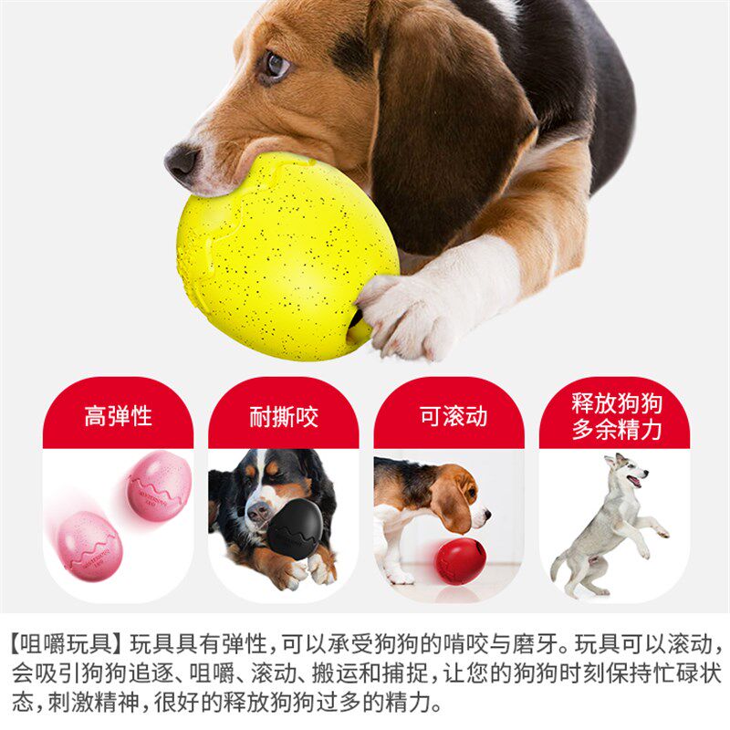 QZee丰荣漏食蛋壳狗玩具磨牙藏湿粮球慢食不倒翁金毛柯基中大型犬