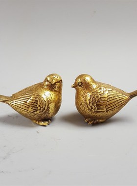 铜器工艺品纯铜家雀小鸟小麻雀摆件家居装饰礼品铜鸟书柜酒柜装饰