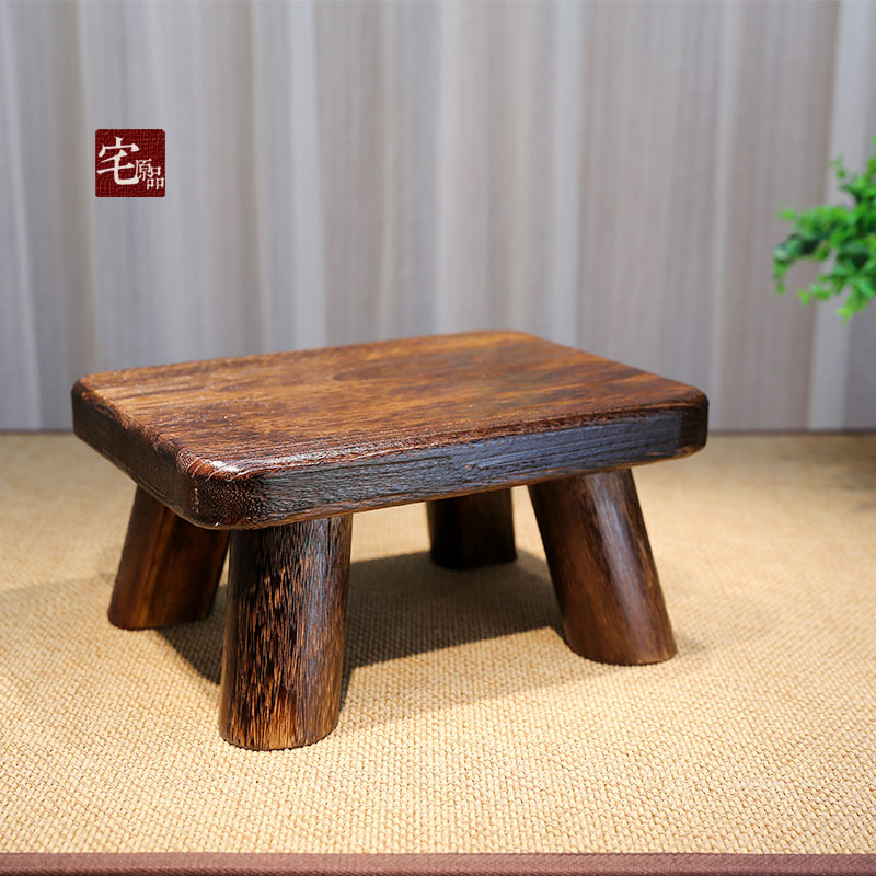 复古实木小板凳家用换穿鞋凳脚凳小方凳子矮凳木头儿童坐凳茶几凳