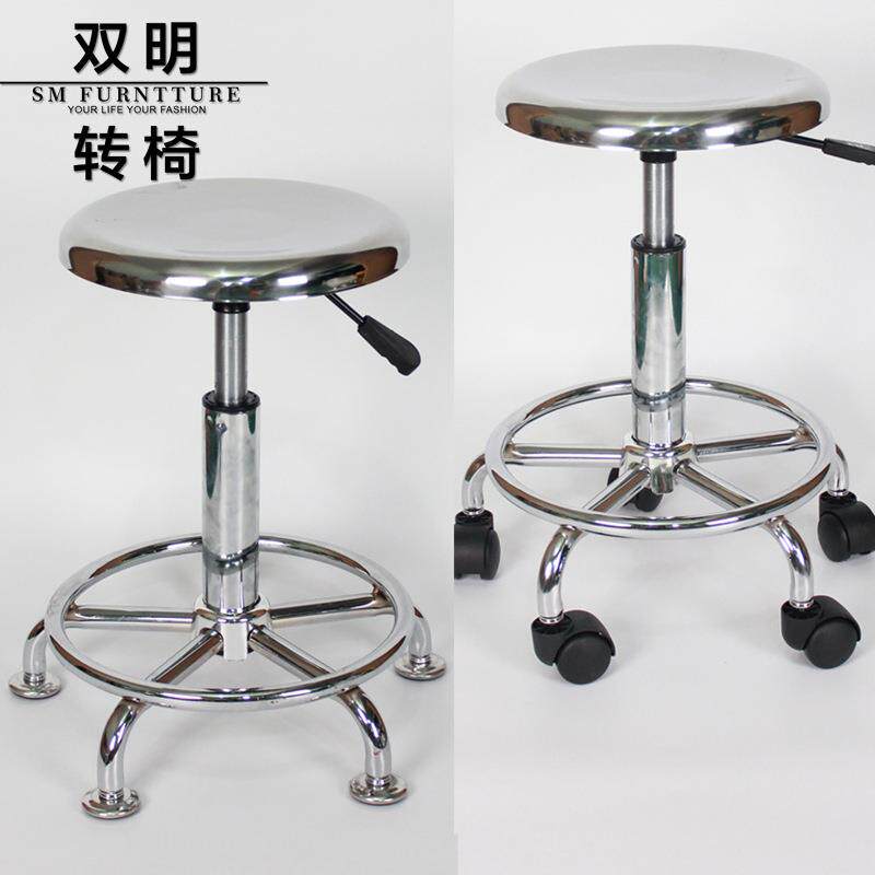 不锈钢流水线工作凳子圆形升降旋转医院椅子车间凳
