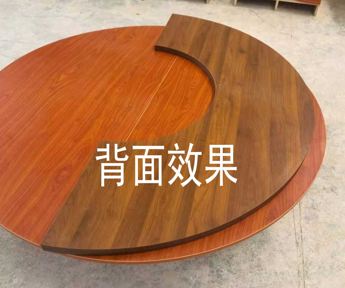 定制开孔大圆桌实木实心台面饭店火锅店家用圆桌面板圆台面火锅桌