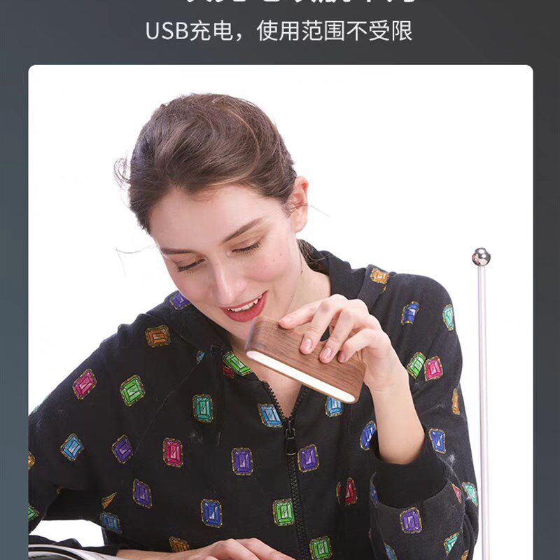 免打孔接线led日式书房卧室护眼充电小夜灯床头灯台灯墙壁灯柜灯C
