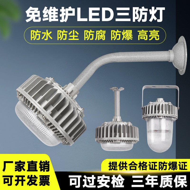 三防灯工业照明防水防尘弯杆壁式厂房仓库工矿灯平台灯防爆灯