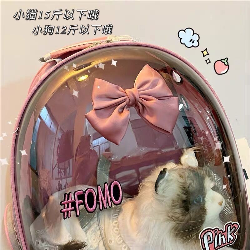 猫包外出便携可爱个性狗狗透明宠物背包双肩太空舱包手提猫咪用品