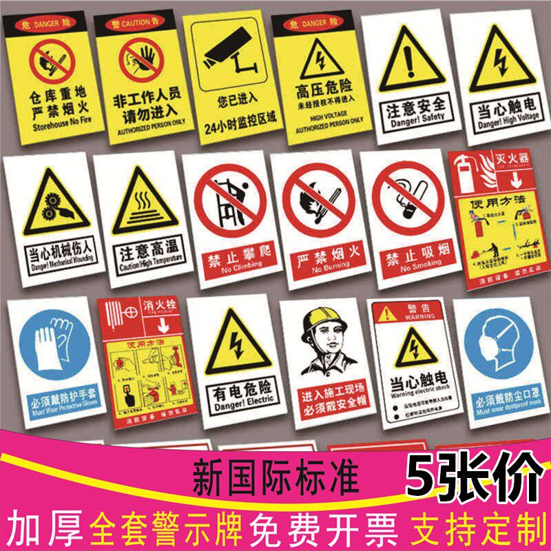 pvc车间仓库厂房工程工地安全生产标志牌警告警示牌标识牌施工标