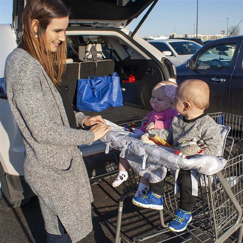 超大双胞胎购物车罩坐垫适合仓库大型儿童杂物篮座椅可选2或4腿孔