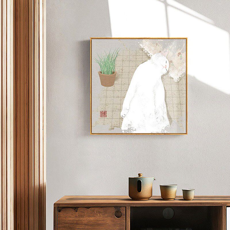 新中式禅意装饰画水墨书法客厅挂画茶室书房背景墙面民俗网络热词