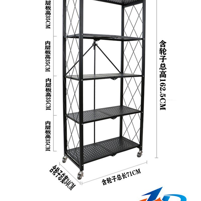 天津折叠厨房置物架落地锅碗具炉客厅火锅店烤箱收纳折叠微波炉