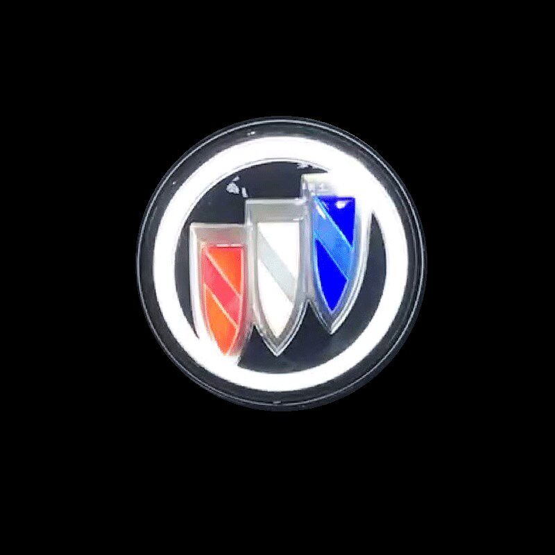 适用于别克君威动态发光车标灯英朗中网GL8改装君越LED镜面车标