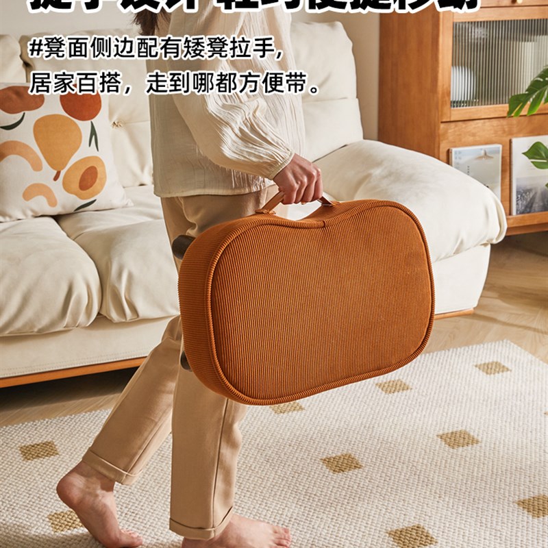 家用矮凳创意方形小凳子玄关简约换鞋凳客厅沙发茶几边软包儿童凳