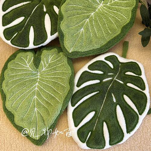 龟背竹植物叶子擦手巾挂式厨房卫生间吸水柔软抹布毛巾加大加厚