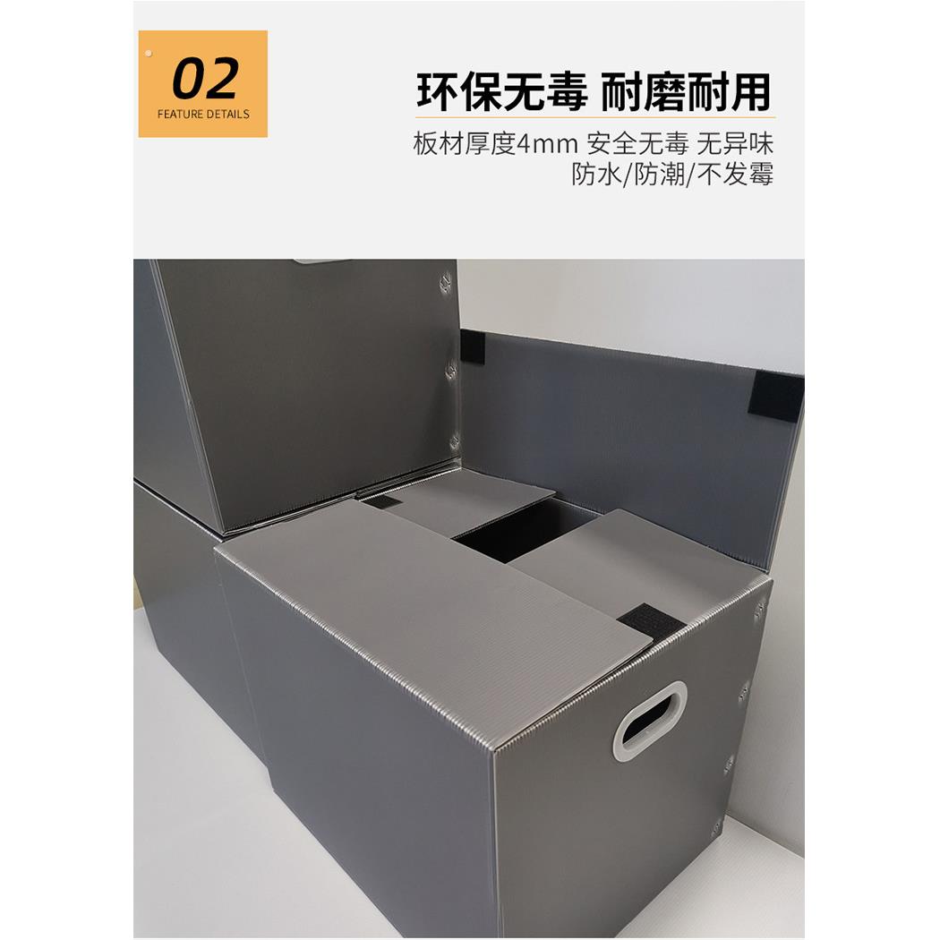 3个装日式搬家塑料箱子折叠整理箱防水瓦楞板周转箱收纳箱搬家箱
