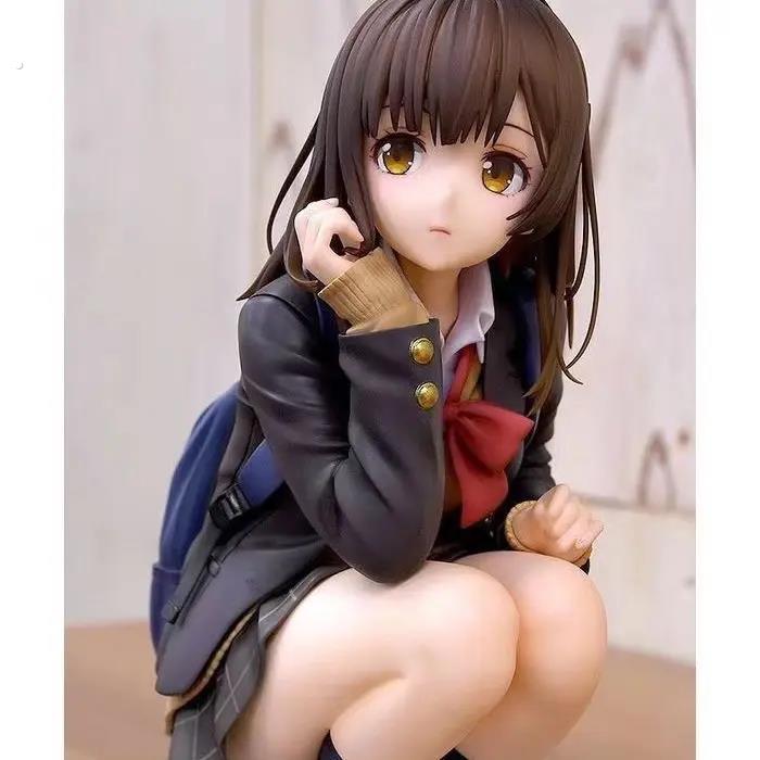 剃须然后捡到女高中生荻原沙优蹲姿美少女模型模型机箱摆件