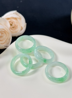 【老爸评测】YM1216-2戒圈天然缅甸A货翡翠多样性发一件