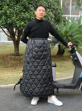 冬天骑电动自行车防寒棉围裙保暖加绒挡风被防风罩盖腿护膝男半裙