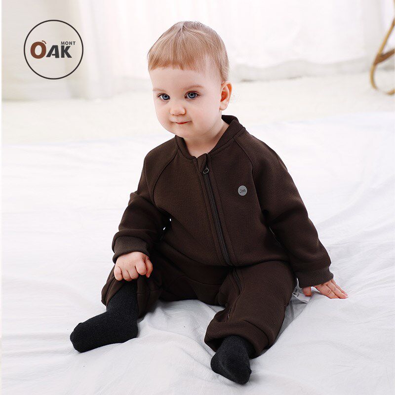 Oak mont宝宝周岁服婴儿衣服秋冬新款百天满月服新生儿加绒外出服