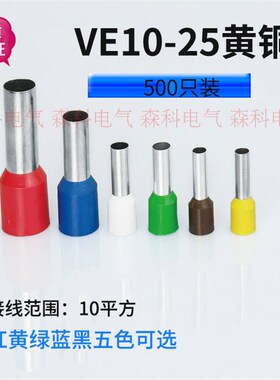 插针E10-25欧式冷压端子500只接线端子管型端子E10-25针形端子