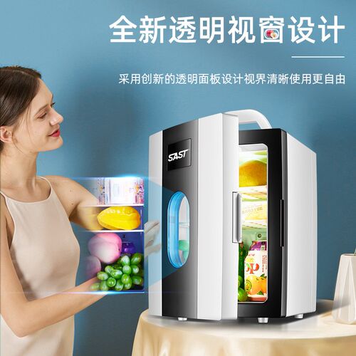 SAST车载迷你小冰箱mini车家两用母乳化妆品小型学生宿舍单人冷藏