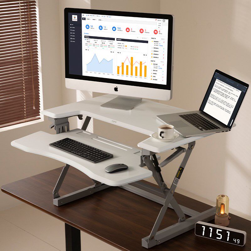 电脑升降桌站立式办公工作台显示器升降支架台式笔记本电动桌面