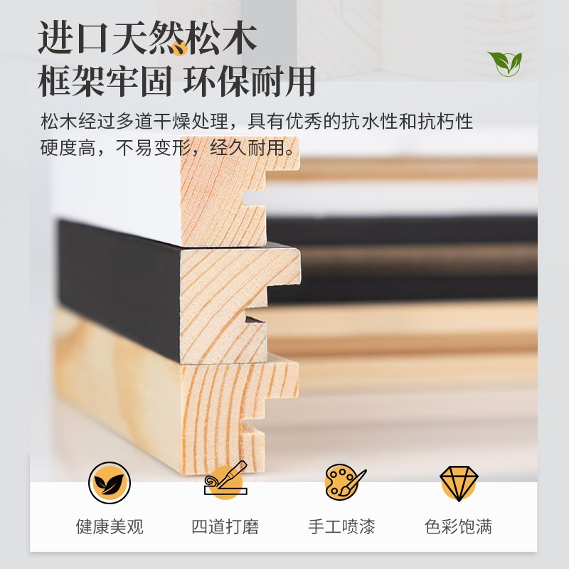 实木创意照片墙高级感客厅组合相框相册墙玄关背景墙面装饰相片墙