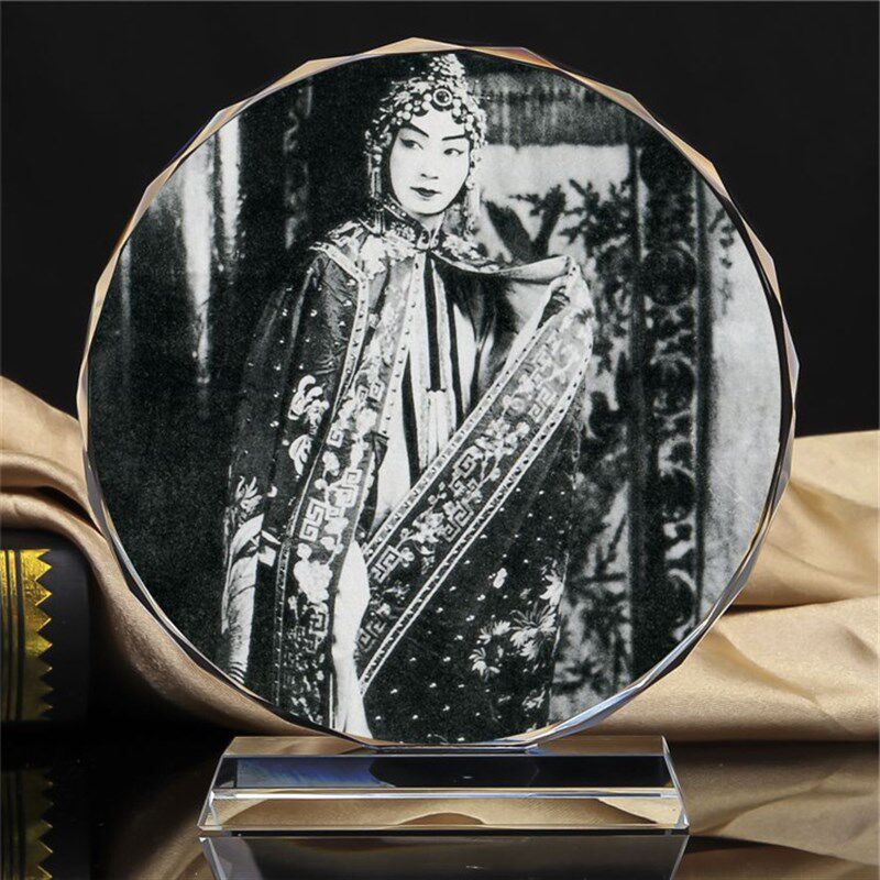 中国京剧艺术家梅兰芳画像珍藏品水晶摆件工艺品书房摆设周边模型