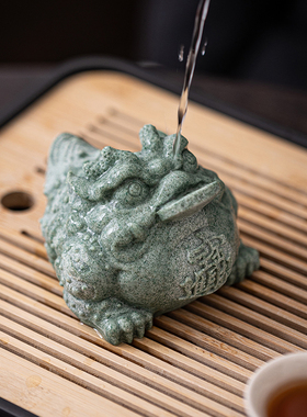 创意青砂石招财金蟾龙龟摆件茶宠居家茶桌摆设鱼缸造景装饰工艺品