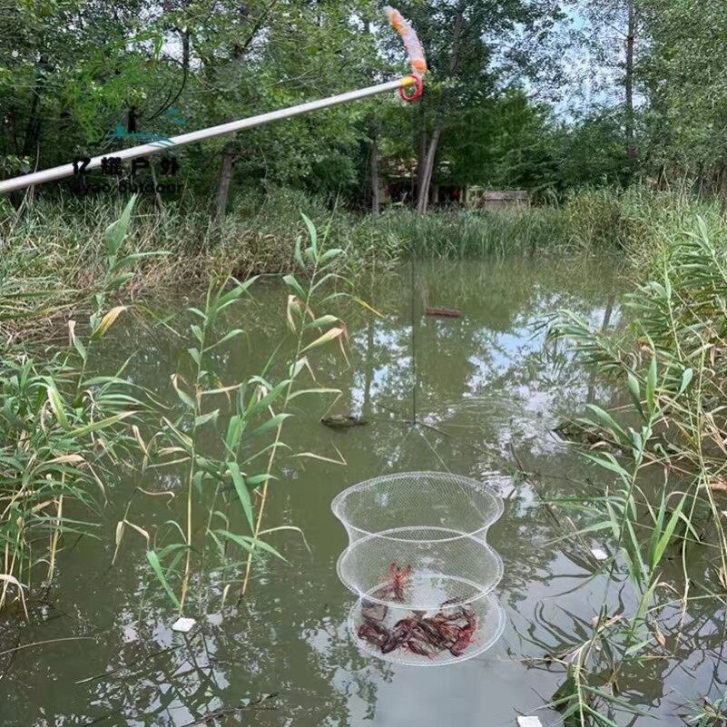 简易折叠白虾网神器三层专用钓螃蟹小龙虾地网兜捕虾吊捉龙虾网笼