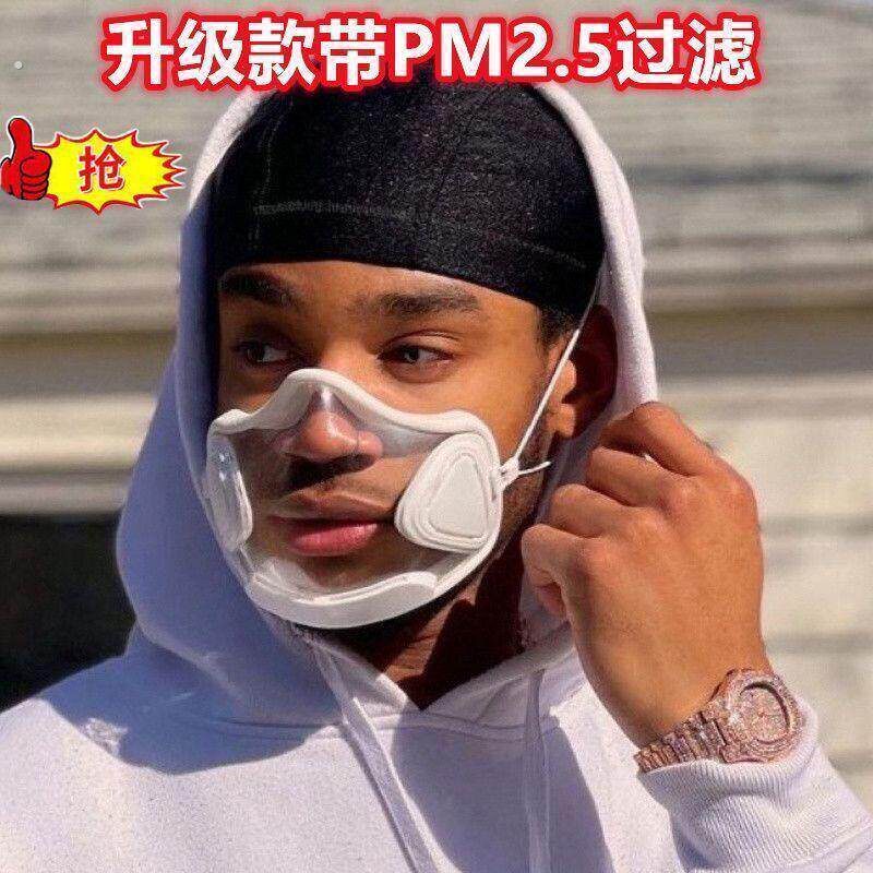 说话隔音口罩唇语罩透明防护面罩 防飞溅隔离面罩 超清透明立体罩