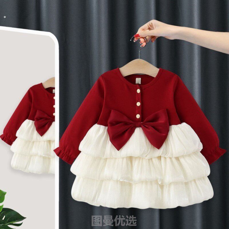 一岁女宝满周岁衣服新款看裙子小童冬装童装冬儿公主儿童